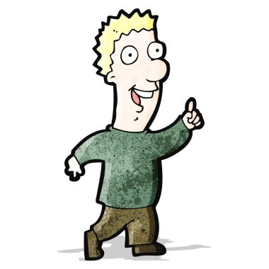 Fikri olan çizgi film adamı.