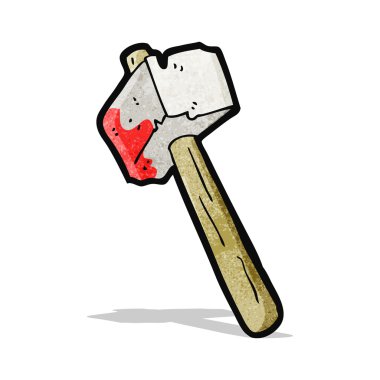 karikatür kanlı çekiç