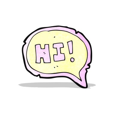 Merhaba karikatür konuşma balonu
