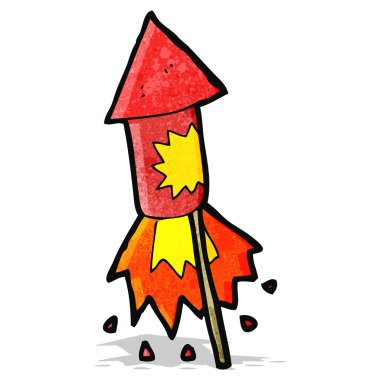 karikatür havai fişek roket