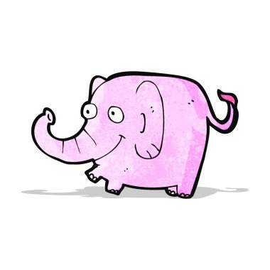 karikatür pembe fil