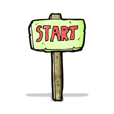 yarış başlangıç işareti karikatür