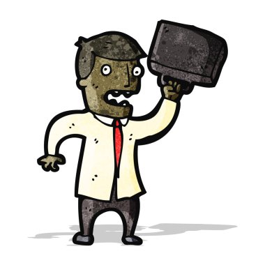 karikatür kızgın işadamı