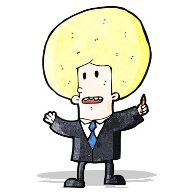 çizgi film iş takım elbiseli adamı