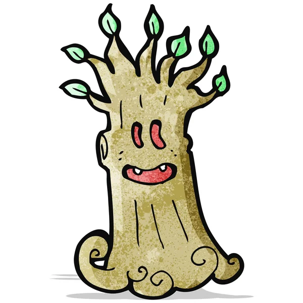 Árbol de dibujos animados espeluznante — Vector de stock