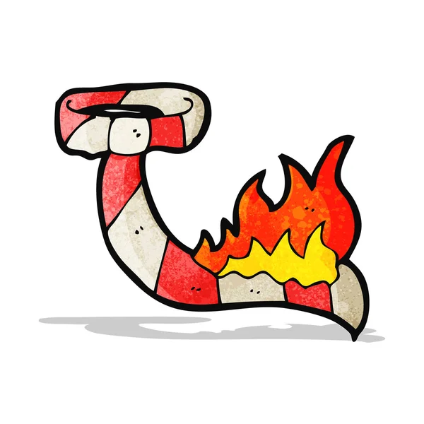 Dibujos animados corbata ardiente — Vector de stock