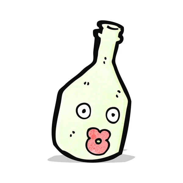 Garrafa de vinho dos desenhos animados com rosto — Vetor de Stock