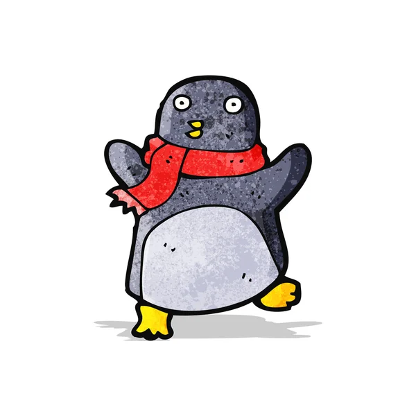 Cartoon pinguïn dragen sjaal — Stockvector