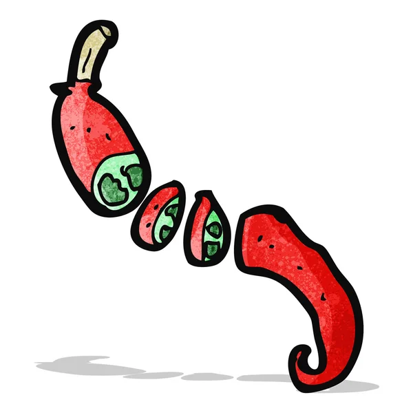 切碎的辣椒卡通 — 图库矢量图片
