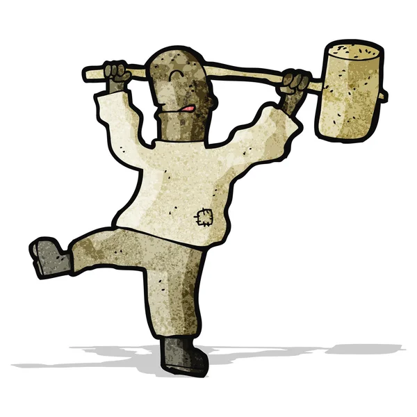 Hombre de dibujos animados con martillo — Vector de stock