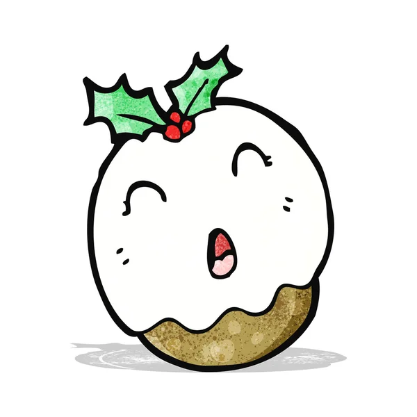 Budín de Navidad de dibujos animados — Vector de stock