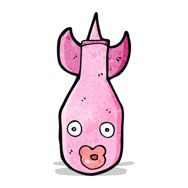 Cartone animato bomba rosa — Vettoriale Stock