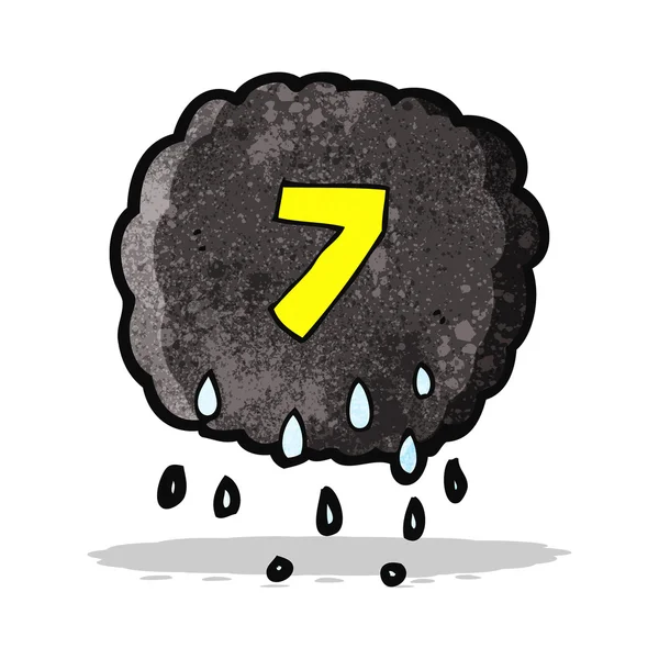 Cartoon-Regenbogen mit Nummer sieben — Stockvektor
