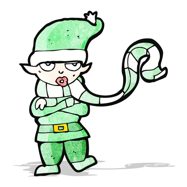 Elfo de Natal dos desenhos animados — Vetor de Stock