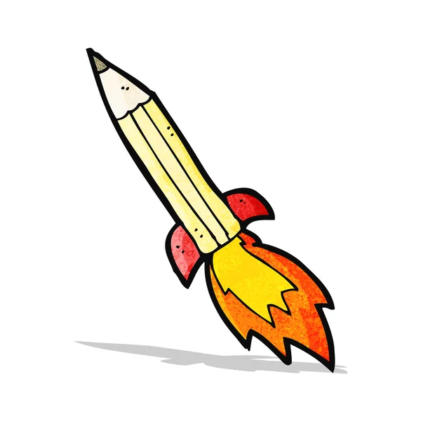 Cartoon rocket pencil — Stock Vector