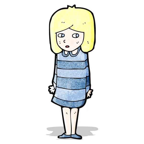 Cartoon besorgt blondes Mädchen — Stockvektor