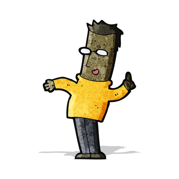 Cartoon man met idee — Stockvector