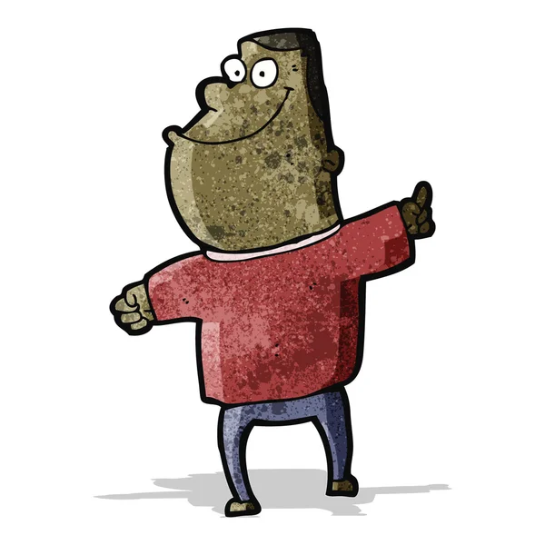 Cartoon pointing fat man — Stock Vector