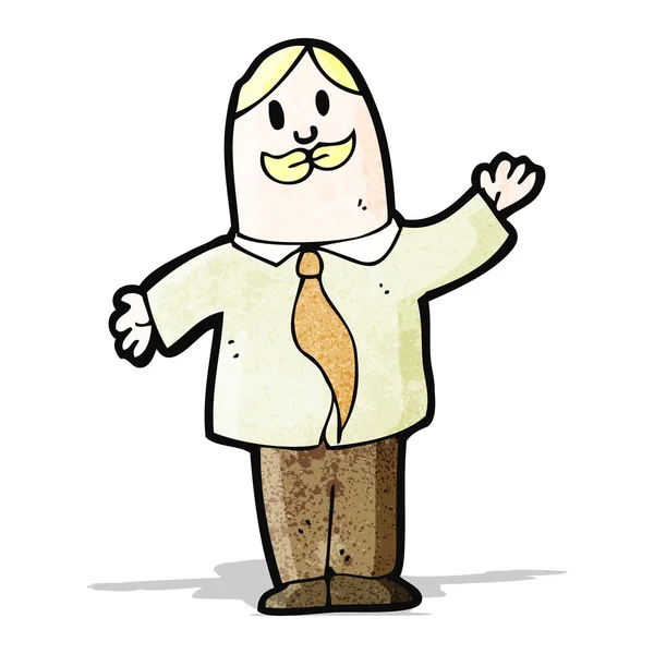 Dibujos animados saludando hombre de negocios — Vector de stock