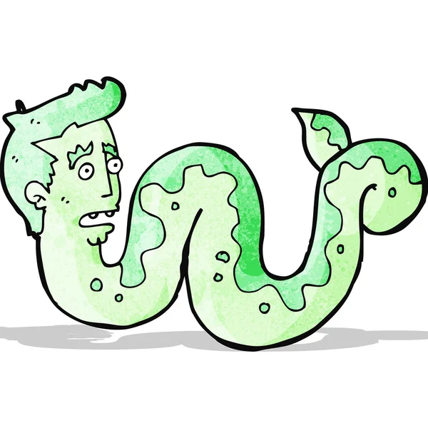 Dibujos animados hombre serpiente mutante — Vector de stock