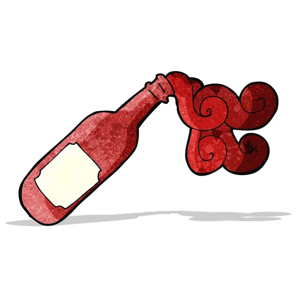 Dibujos animados verter botella de vino — Vector de stock