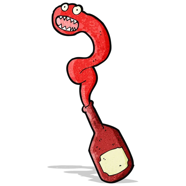 Karikatur Rotweinflasche — Stockvektor