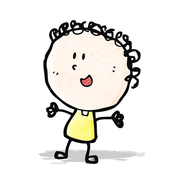 Kreslený šťastný doodle žena — Stockový vektor