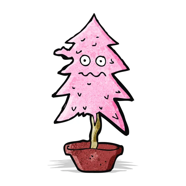 Dibujos animados rosa árbol de Navidad — Archivo Imágenes Vectoriales