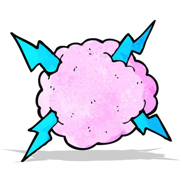 Dibujos animados tormenta relámpago nube símbolo — Vector de stock