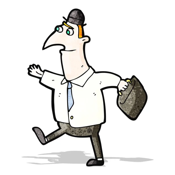 Cartoon man walking to work — Stock Vector