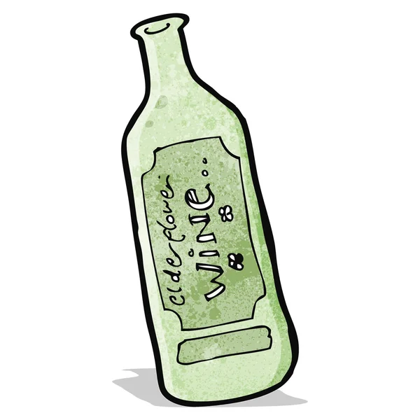 Botella vino de dibujos animados — Vector de stock