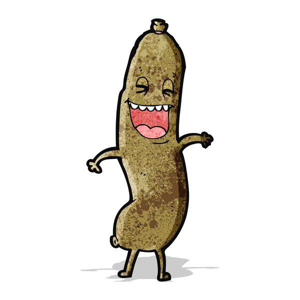 Caricature de saucisse riante — Image vectorielle