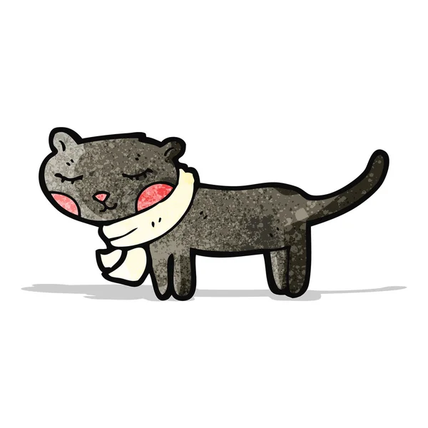Mignon chat noir dessin animé — Image vectorielle