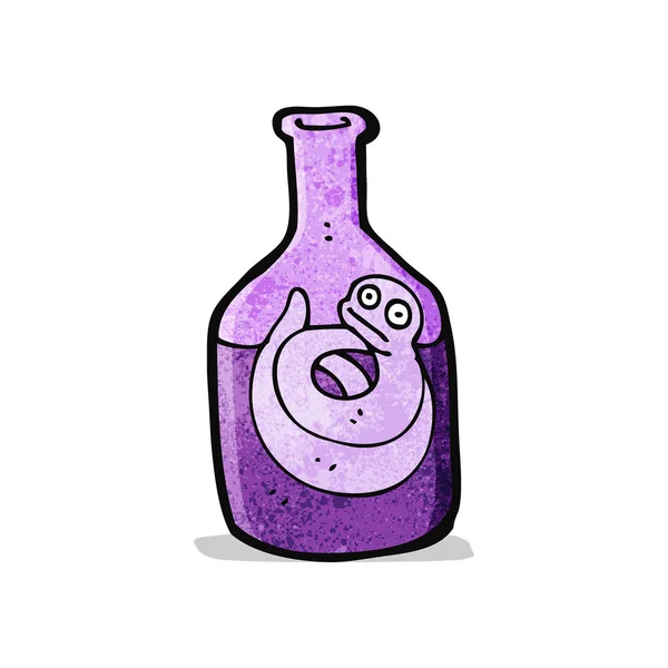 Schlange in der Flasche Karikatur — Stockvektor