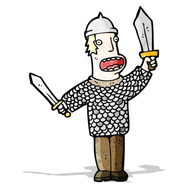 Cartoon medeltida krigare — Stock vektor
