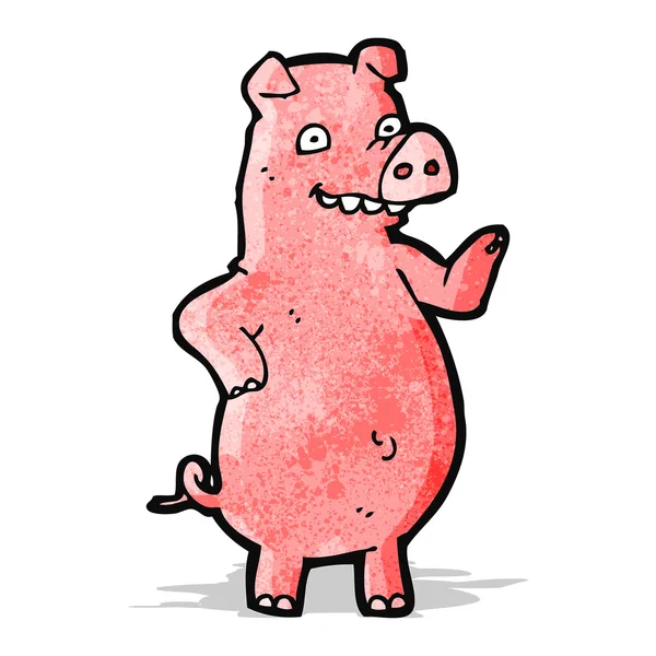 Cerdo divertido de dibujos animados — Vector de stock