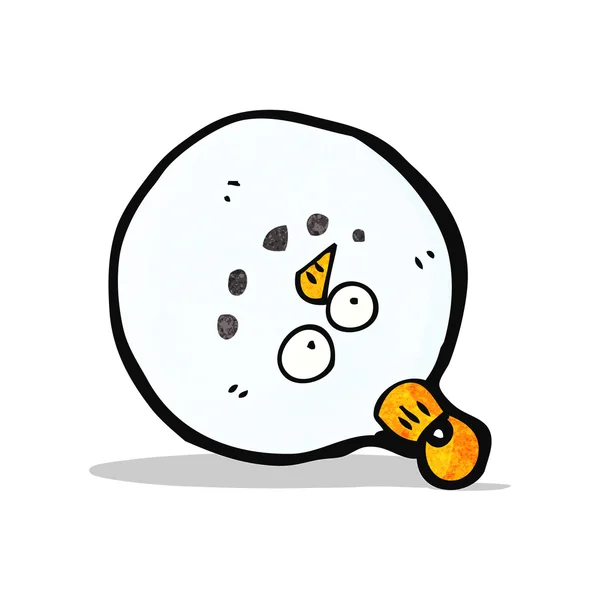 Cartoon sneeuwpop gezicht bauble — Stockvector
