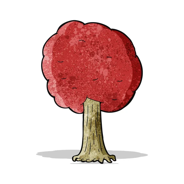 Caricature arbre rouge — Image vectorielle