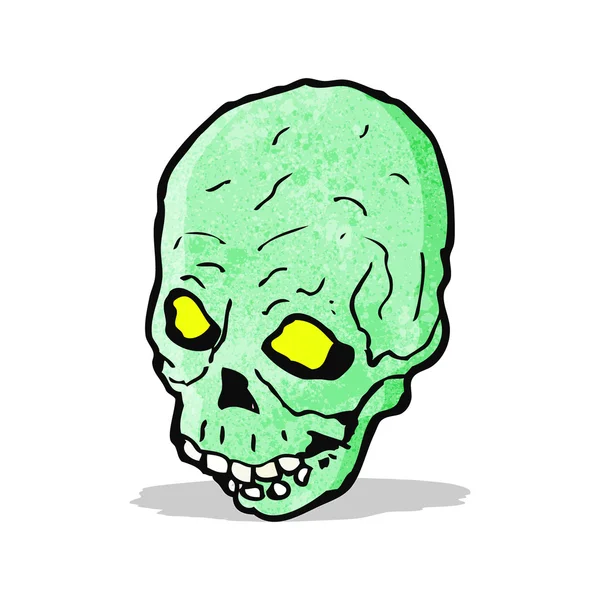 Cartoon green skull — Stock Vector