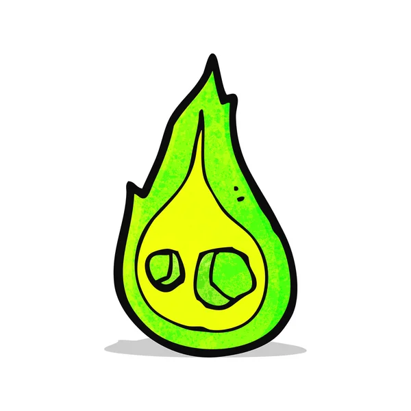 Dibujos animados fuego verde — Vector de stock