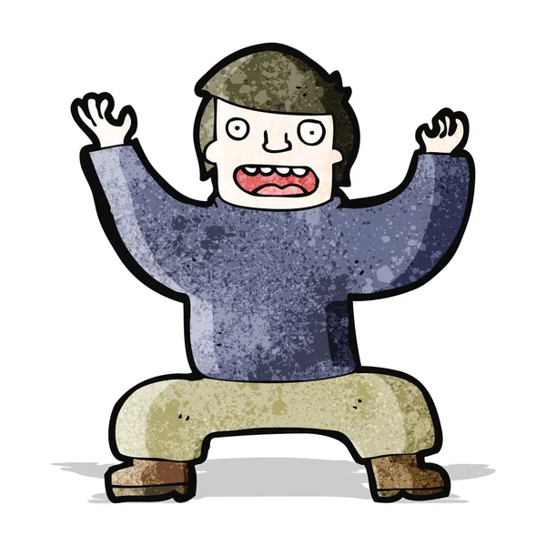 Cartoon squatting homem — Vetor de Stock