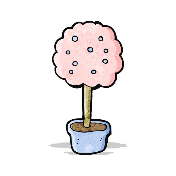 ピンクの装飾的な木の漫画 — ストックベクタ