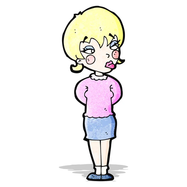 Cartoon blonde vrouw — Stockvector