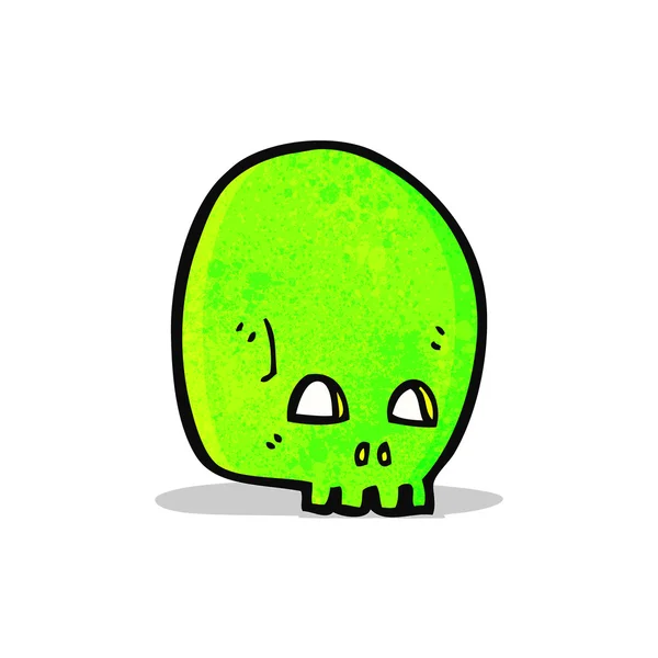 Glowing green skull cartoon — Stock Vector