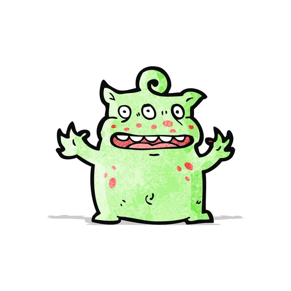 Drôle de petit monstre dessin animé — Image vectorielle