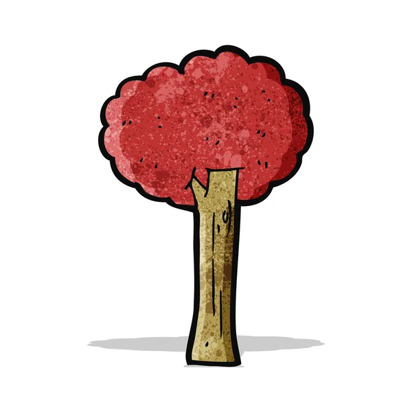 만화 빨간 나무 — 스톡 벡터