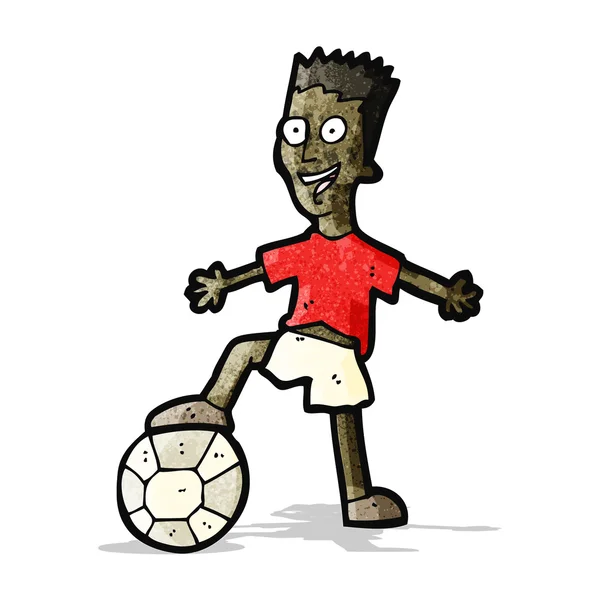 Jugador de fútbol de dibujos animados — Vector de stock