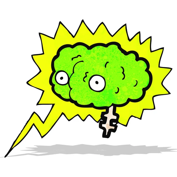 Glowing brain cartoon — Stock Vector