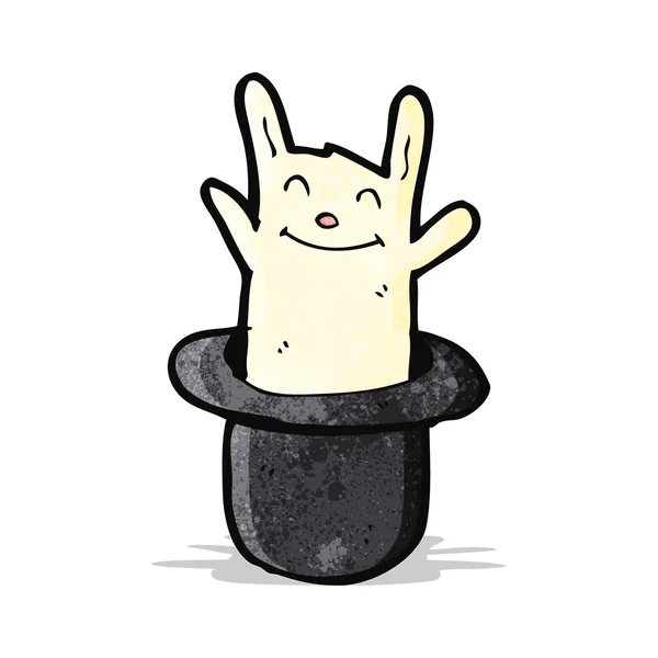 帽子漫画のウサギ — ストックベクタ