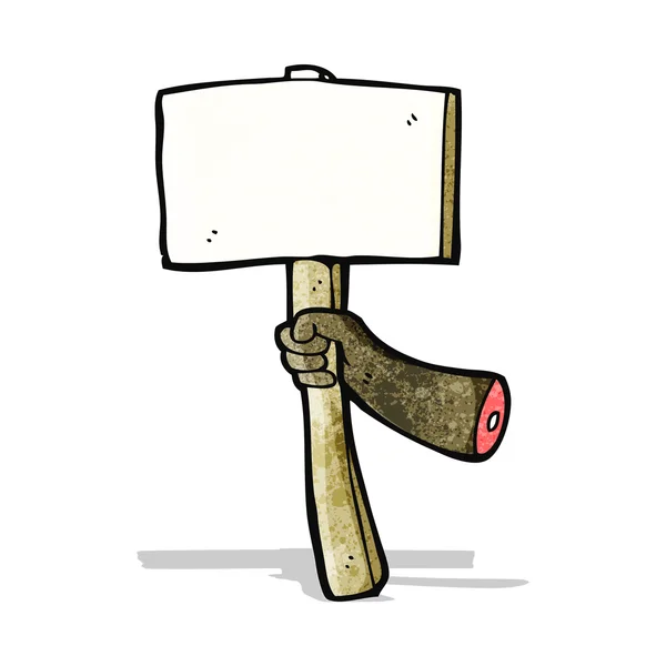Cartoon hand holding signpost — Stock Vector